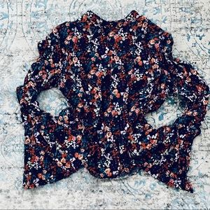 High Neck Floral Blouse